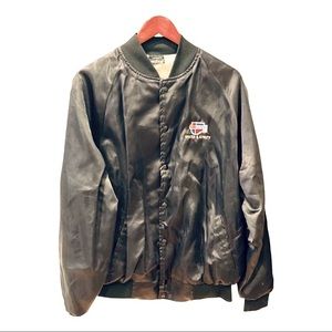 Retro Satin Bomber Jacket Carquest Automotive Shocks Struts Black XL Repair